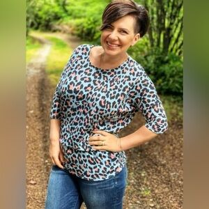 Agnes & Dora Dolman Blue Animal